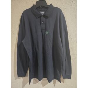 LL Bean Men's Polo Shirt Traditional Fit Long Sleeve, Navy Blue, Size Large Tall